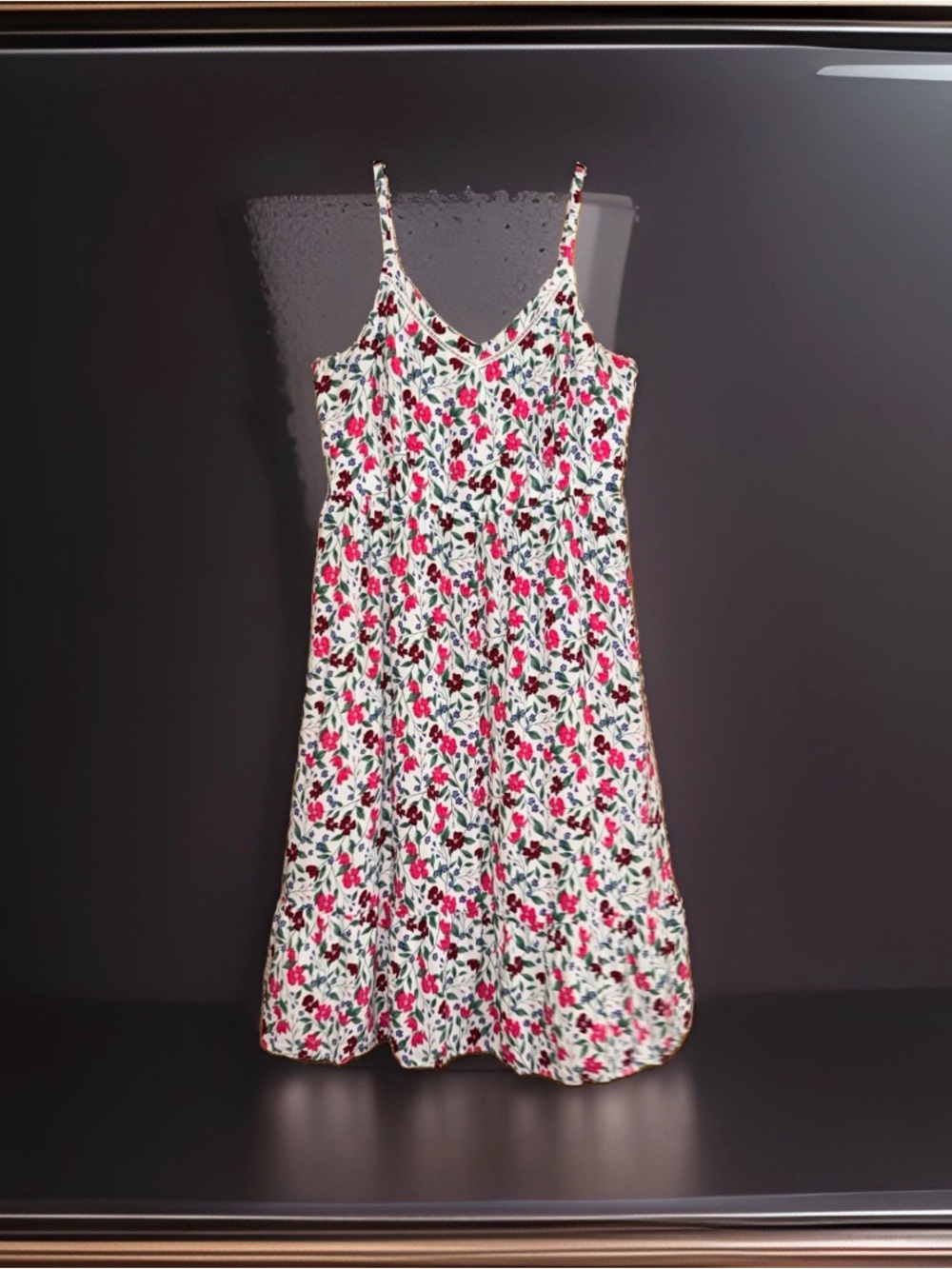 Old Navy Women’s White Sundress with Pink Floral Print-XL-EC